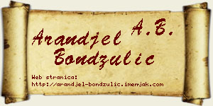 Aranđel Bondžulić vizit kartica